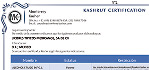 certificado de kashrut